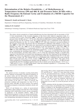 Determination of the Relative Permittivity, E′, of Methylbenzene
