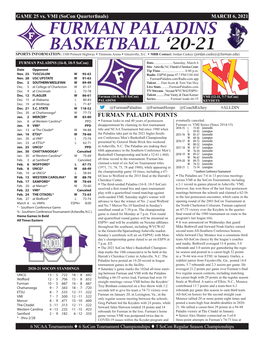 Furman Paladins Basketball '20-21