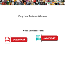 Early New Testament Canons