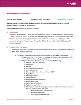 Pulmonary Rehabilitation