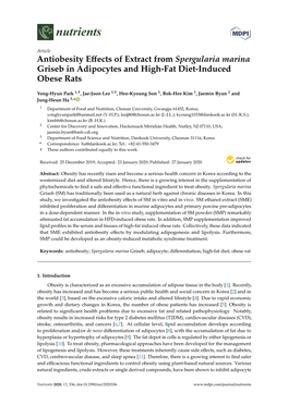 Antiobesity Effects of Extract from Spergularia Marina Griseb In