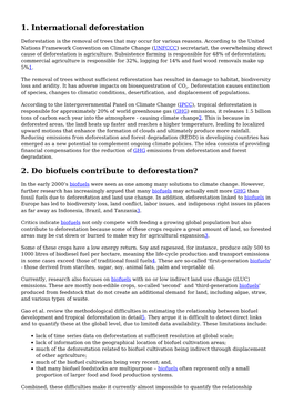 1. International Deforestation 2. Do Biofuels Contribute to Deforestation?