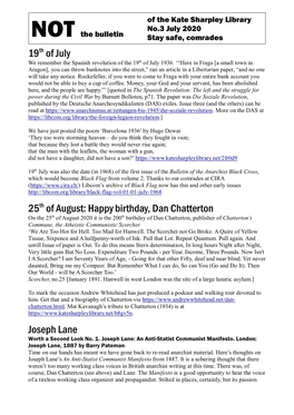 Happy Birthday, Dan Chatterton Joseph Lane