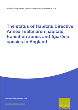 The Status of Habitats Directive Annex I Saltmarsh Habitats, Transition Zones and Spartina Species in England