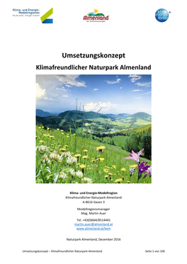 Umsetzungskonzept Klimafreundlicher Naturpark Almenland