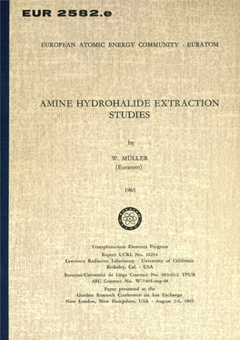 AMINE HYDROHALIDE EXTRACTION STUDIES by W