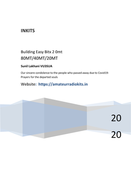 Building Easy Bitx 2 0Mt 80MT/40MT/20MT