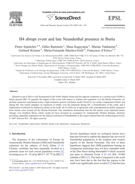 H4 Abrupt Event and Late Neanderthal Presence in Iberia