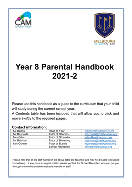 Year 8 Handbook