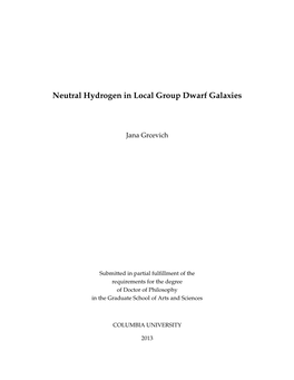 Neutral Hydrogen in Local Group Dwarf Galaxies