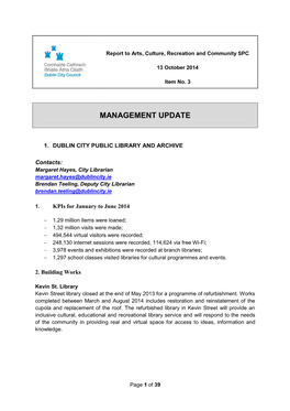 3. Management Update