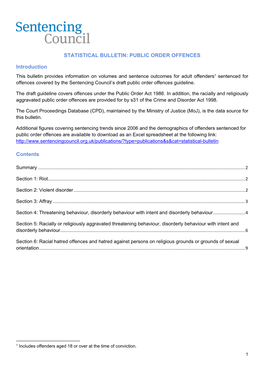 Statistical Bulletin: Public Order Offences