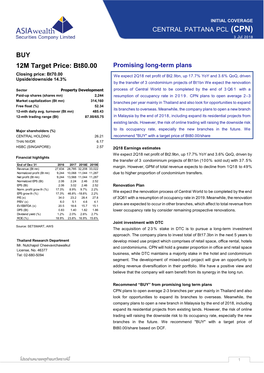 CENTRAL PATTANA PCL (CPN) 3 Jul 2018