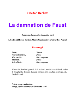 La Damnation De Faust