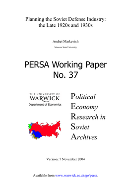 PERSA Working Paper No. 37