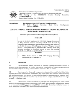 AVSEC/COMM/5-WP/06 International Civil Aviation Organization