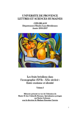 Universite De Provence Lettres Et Sciences Humaines