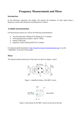 Frequency Measurements and Mixer