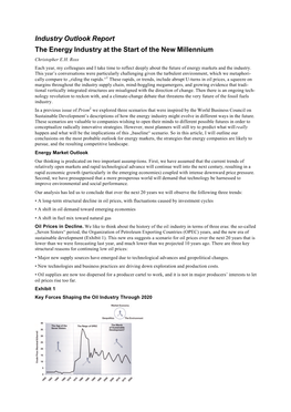 Industry Outlook Report the Energy Industry at the Start of the New Millennium Christopher E.H