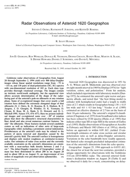 Radar Observations of Asteroid 1620 Geographos