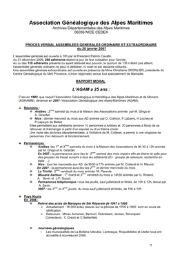 Association Généalogique Des Alpes Maritimes Archives Départementales Des Alpes Maritimes 06036 NICE CEDEX