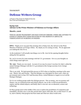 Defense Writers Group