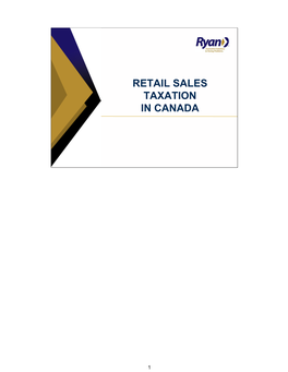 Retail Sales Taxation in Canada