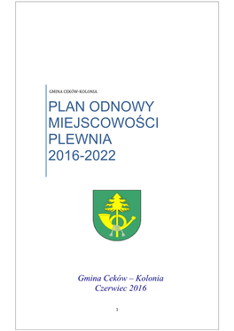 Plan Odnowy Miejscowości Plewnia 2016-2022