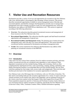 7. Visitor Use and Recreation Resources