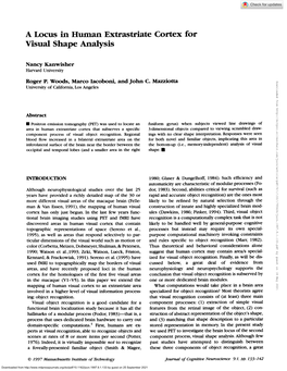 A Locus in Human Extrastriate Cortex for Visual Shape Analysis