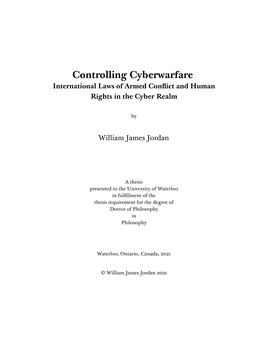 Controlling Cyberwarfare International Laws of Armed Conflict and Human Rights in the Cyber Realm