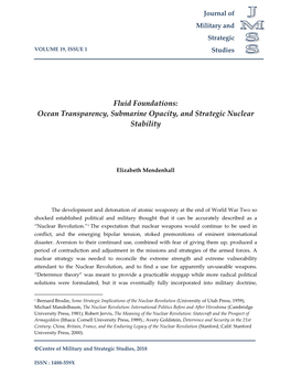 Ocean Transparency, Submarine Opacity, and Strategic Nuclear Stability