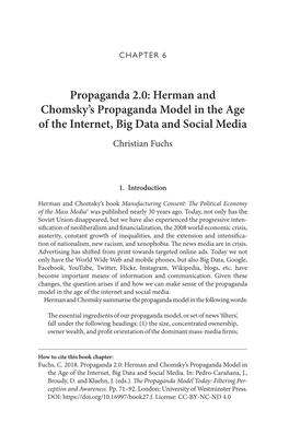 Herman and Chomsky's Propaganda Model in the Age of the Internet, Big