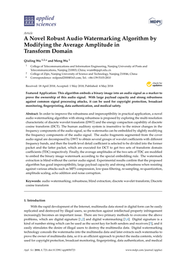 A Novel Robust Audio Watermarking Algorithm by Modifying the Average Amplitude in Transform Domain