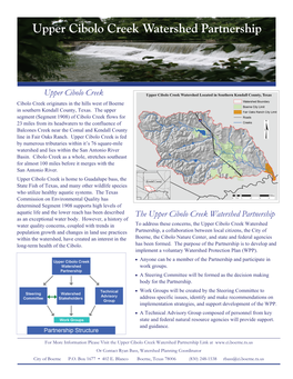 Upper Cibolo Creek Factsheet Update