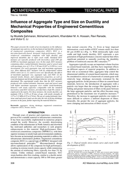 ACI MATERIALS JOURNAL TECHNICAL PAPER Influence Of