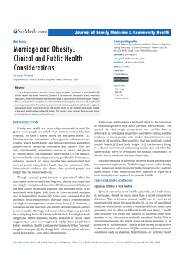 Marriage and Obesity