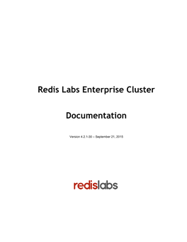 Redis Labs Enterprise Cluster Documentation Page 1