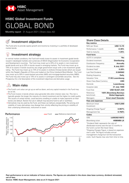 HSBC Global Investment Funds GLOBAL BOND Monthly Report 31 August 2021 | Share Class AD