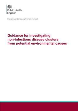 Guidance for Investigating Non-Infectious Disease Clusters from Potential Environmental Causes