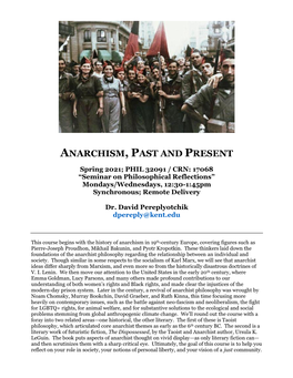 Anarchism, Past and Present