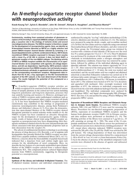 An N-Methyl-D-Aspartate Receptor Channel Blocker with Neuroprotective Activity