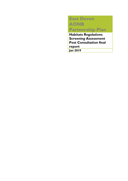 Habitat Regulation Assessment