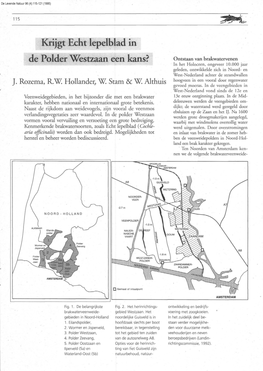 Krijgt Echt Lepelblad in De Polder Westzaan Een Kans? DLN 96: 115-12