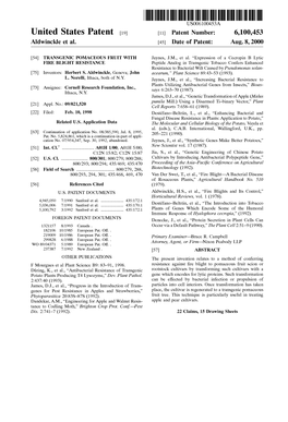 United States Patent (19) 11 Patent Number: 6,100,453 Aldwinckle Et Al