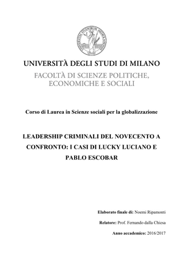 I Casi Di Lucky Luciano E Pablo Escobar