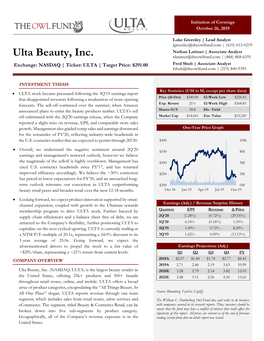 Ulta Beauty, Inc