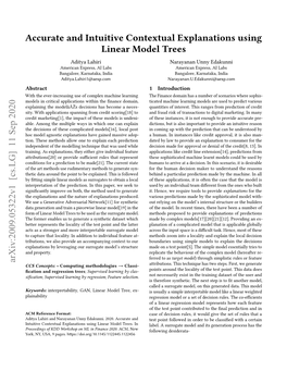 Accurate and Intuitive Contextual Explanations Using Linear Model