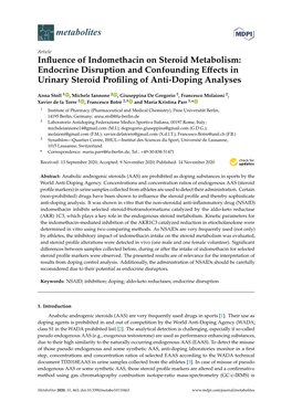 Influence of Indomethacin on Steroid Metabolism