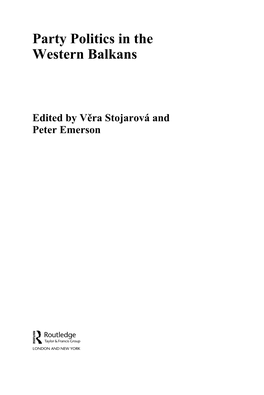 Party Politics in the Western Balkans